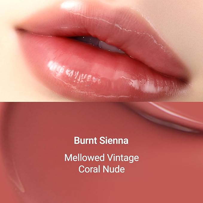 JUNG SAEM MOOL LIP-PRESSION Metal Serum Gloss | Hydrating Tinted Lip Balm with a Hygiene Precision Metal Applicator & Serum Infused Ingredients, Korean Lip Plumper Gloss (Special Set, Burnt Sienna)