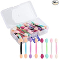 Fcozpjk 50PCS Chrome Nail Powder Applicator Brushes, Disposable Eyeshadow Applicator With Acrylic Storage Box, Nail Glitter Powder Pigment Pen Brush, Nail Art Applicator Tools