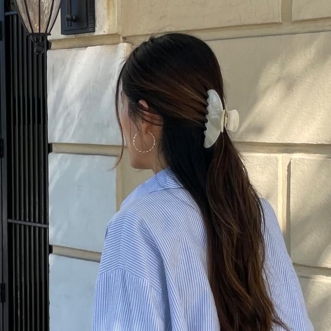 Luxury Creme Claw Clip for Women | Our Large 4 Inch Hair Clip Creates Beautiful Half Ups, Secure Updos & Chic Daily Styles | Premium Acetate Claw with Secure Hold & Snag Free Teeth for Easy Styling