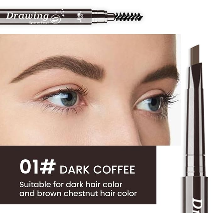 evpct Eyebrow Stencils Kit for Women Shaping, Eyebrow Shaper Makeup Kit, Eye Brow Stencil Shaper Tinting kits for Women, with Eyeliner, Eyebrows Pencil, Pomade, Brush and 10 Stencils, 06# MEDIUM BROWN