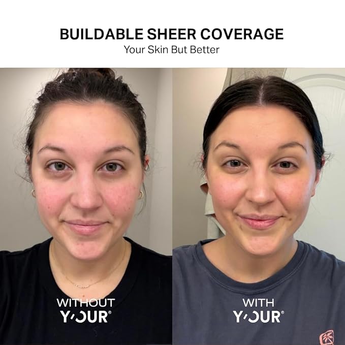 Y'OUR Tinted Moisturizer SPF 30: Anti-Aging Face Sunscreen & Hydrating BB Cream. Sheer Buildable Color Correcting Coverage. Dewy, Oil-Free for Mature, Dry & Oily Skin, 1.35 oz (Light). Mothers Day