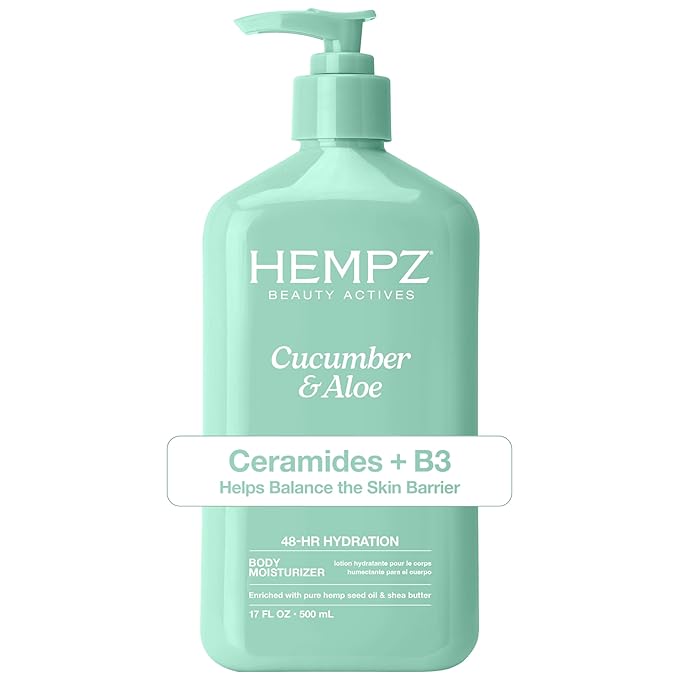 Hempz Body Lotion - Cucumber & Aloe Herbal Limited Edition Daily Moisturizing Cream, Shea Butter, Aloe, Cucumber Extract Body Moisturizer - Skin Care Products, Hemp Seed Oil - 17 Fl Oz