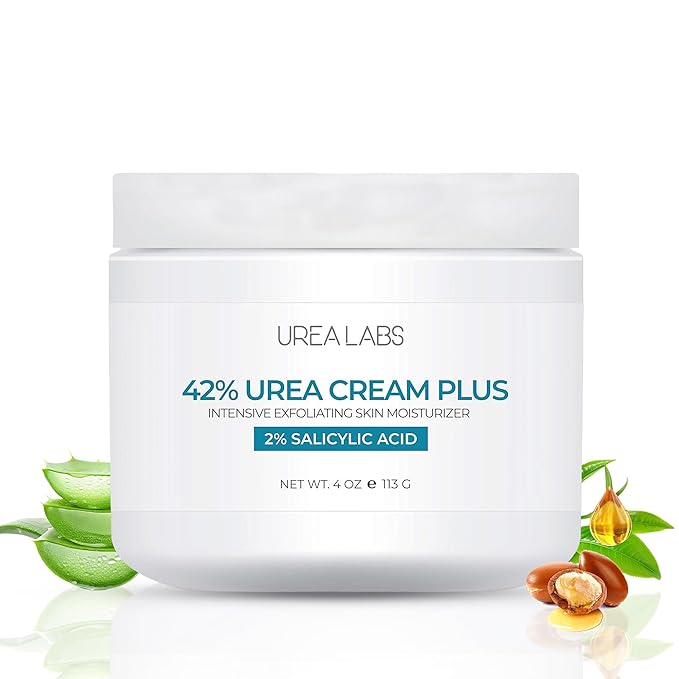 42% Urea Cream PLUS with 2% Salicylic Acid | High Strength Formula for Cracked Heels, Thick Calluses & Dry Rough Skin | Quick Absorbing Low Crystallization Hydrating Foot Moisturizer – 4 Oz