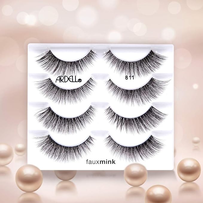 Ardell Faux Mink Lashes 811 False Eyelashes – Knot-Free Invisiband, Natural Wispy Lashes Strips, Reusable Fake Lashes, 2 Pack
