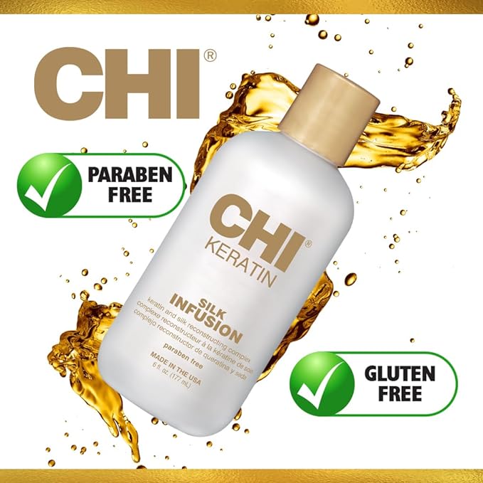 CHI Keratin Silk Infusion,Hydrating Hair Serum For Restoring Softness & Shine,Helps Dry,Damaged Hair,Sulfate-free,6 Oz,(Pack of 2)
