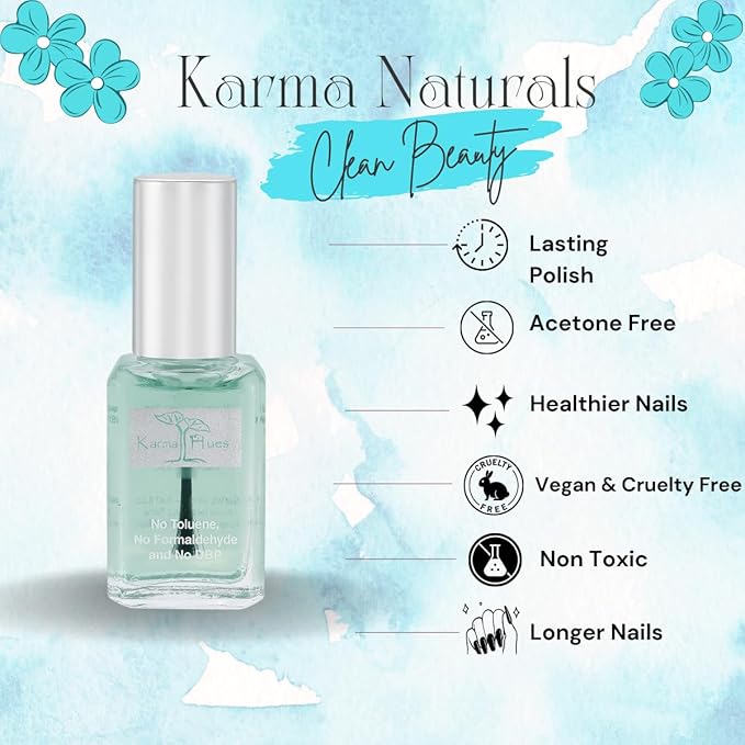 Karma Naturals Hydrating Base Coat – Non-Toxic, Vegan & Cruelty-Free Nail Polish for Strength & Protection