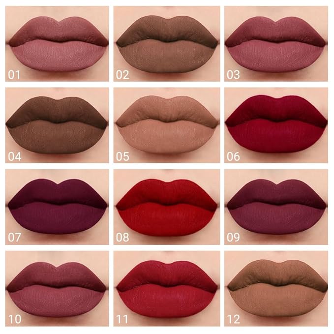 evpct 1Pcs Sexy Red Matte Liquid Lipstick Lip Gloss Glossy Set for Black Women 24 Hour Silky Velvet Lipstick labiales matte larga duracion mate 24 horas originales 11#