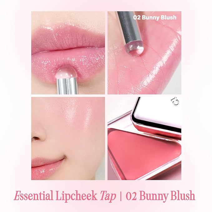 CLIO Essential Lip & Cheek Tap, Pocket Blush, Creamy & Blendable Color For Lips and Cheeks, Contour & Highlight Face, Buildable Dewy & Natural Glow Finish, Non-Greasy, Travel-Sized (01 PEACH FLUSH)