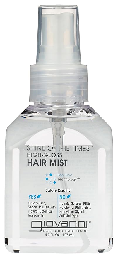GIOVANNI Shine of the Times Finishing High-Gloss Hair Mist - Anti Frizz Hair Products, Color Safe, Salon Quality, Cruelty-Free, No Parabens, Infused with Natural Botanical Ingredients - 4.3 oz