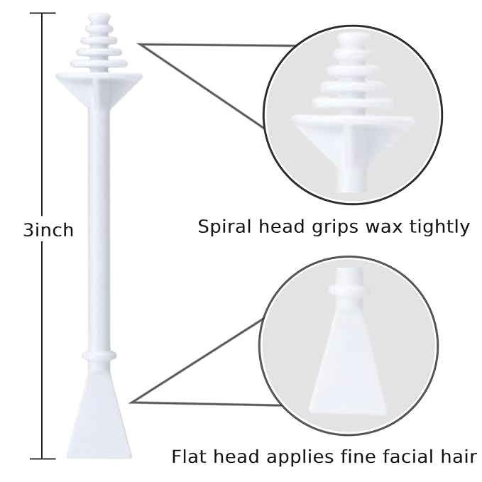 100 Pcs Nose Wax Sticks, Plastic Nose Hair Wax Applicator Stick with Disposable Spatulas for Men Women Eyebrows Ears Nose Hair Removal