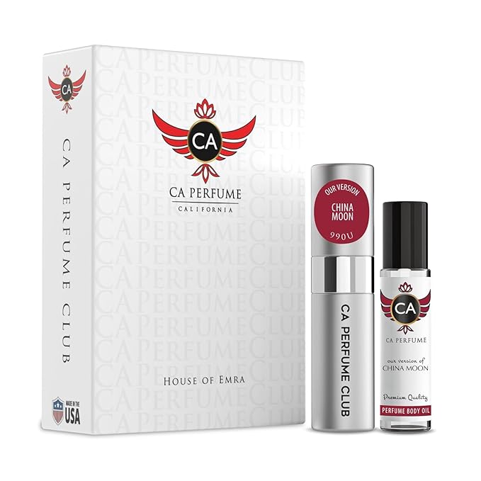 CA Perfume Impression of China Moon for Women & Men Eau De Parfum Spray Long Lasting Oriental Floral Perfume Layering Set 0.27 Fl Oz + 0.33 Fl Oz