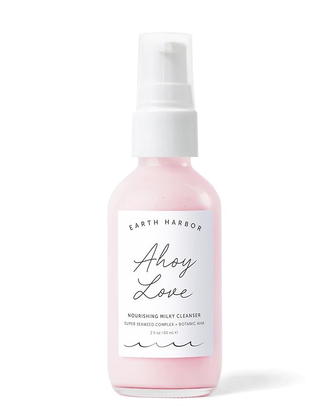 Earth Harbor Ahoy Love Nourishing Cream Cleanser, Gentle Facial Care, Milky Face Wash for Women and Men, Daily Skin Care Formula for Dry & Sensitive Types, Hydrating & Soothing Cream Wash, 2 oz