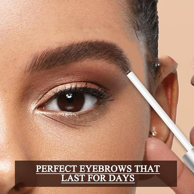 Waterproof Eyebrow Gel for Long Lasting, Highly Tinted Liquid Eye Brow Makeup, Sweatproof, Natural (Black Brown 2 pcs)