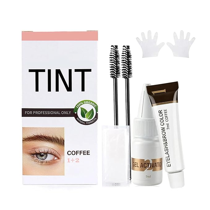 Lash Color Kit, Professional Lash and Brow Set with Natural Ingredients, Stay-True Vibrant Color, Safe & Easy Home DIY (Coffee)