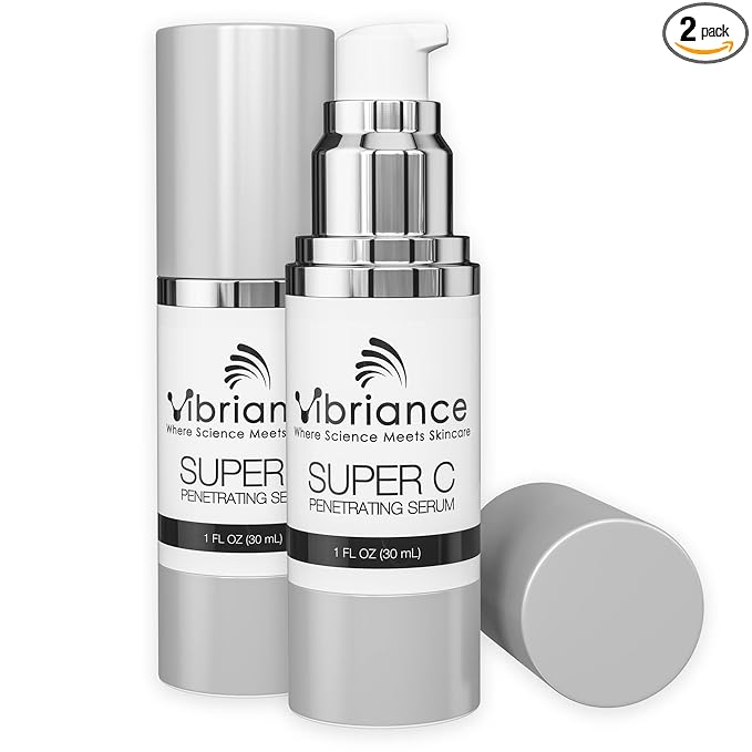 Vibriance Super C Serum for Mature Skin - All-in-One Vitamin Formula Hydrates, Firms, Lifts, Smooths, Targets Age Spots, Wrinkles, 1 fl oz - Pack of 2
