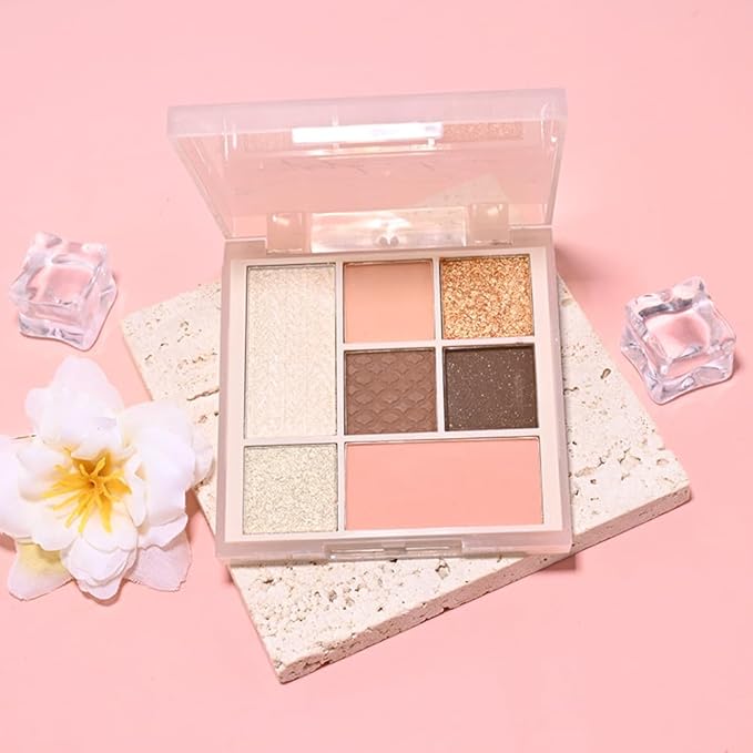 CAKAILA 7Colors Eyeshadow Makeup Palette,Nude Pink Brown Natural Neutral Eye Shadow Palettes for Older Women,Long Lasting Naturing-Looking,Lightweight,Eye Makeup Kit Travel Size,Vegan