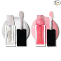 LAURA GELLER NEW YORK Fine Shine Glossy Lip Oil Duo, Sweet Pink + Glass Half Full - Clear Pink Lip Gloss with Hydrating Squalane