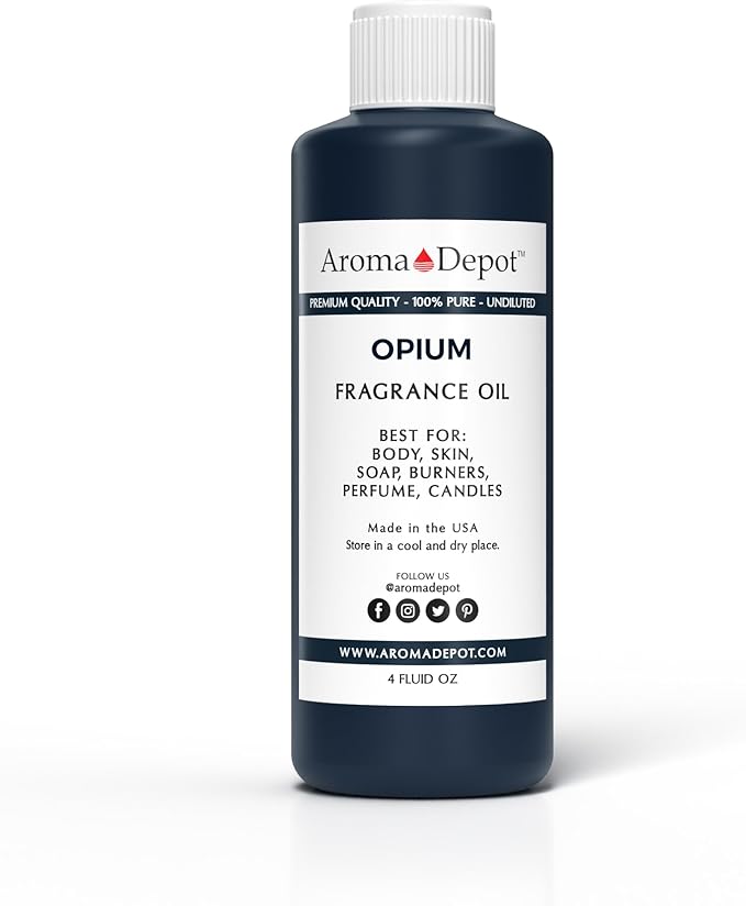 Aroma Depot Opium 4 oz. Fragrance Oil I Perfume I Skin Oil I Scented. DIY Projects Such as Candles, Bath Bombs, Body Butters, Creams & Lotions. Few Drops in The Diffuser, Burners, or Warmers.