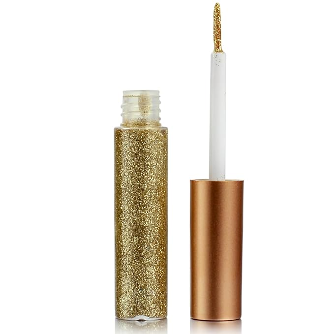Liquid Glitter-Eyeliner, Shimmer-Water-proof Eye-Glitter Makeup Colorful Eye Liner Liquid Eyeliner (Gold)
