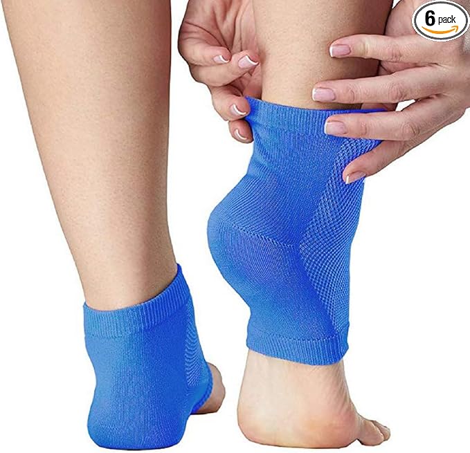 NatraCure Vented Moisturizing Gel Heel Sleeves (Color: Royal Blue) - 3 Pairs - (608-M-RB CAT3PK) - Size: Regular