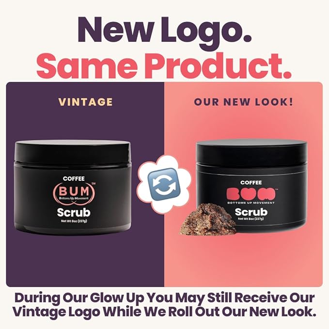 BUM Coffee Sugar Scrub for Body - Coffee Scrub Body Exfoliator with Organic Shea, Coconut Oil, Rosehip, Vitamin E & Jojoba - Moisturizing, Seductively Scented & Subtly Flavored Exfoliant (8 oz)