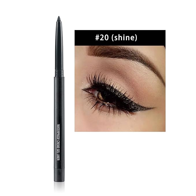 Eyeliner Pencil, Waterproof Eyeliner Long-lasting, Black-Shine Eyeliners, High-Pigmented Colorful Eyeliners Easy To Use Eye Liner Pen for Women