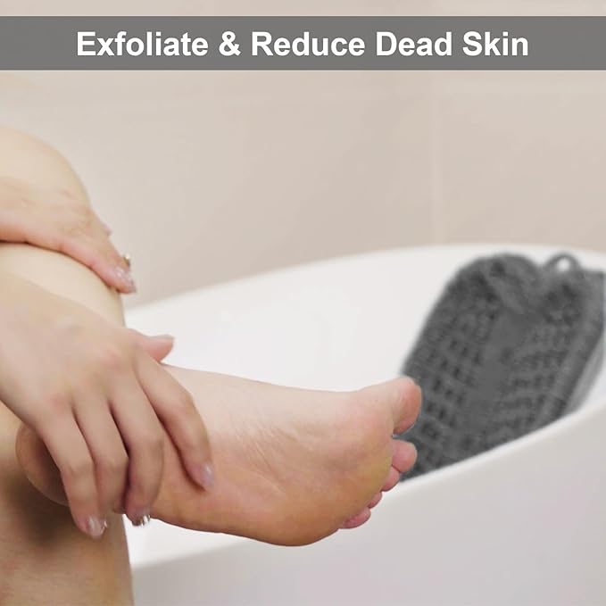 BESKAR Shower Foot Scrubber Mat with Non-Slip Suction Cups, Foot Spa Brush for Cleaning & Exfoliating Your Feet No Bend, Foot Points Reflexology Mat for Relax Your Feet