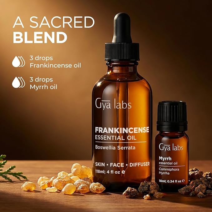 100% Pure Frankincense Essential Oil - 4 Fl Oz - Frankincense Oil for Hair, Skin, Diffuser, Aromatherapy & DIY Candle Making Scent