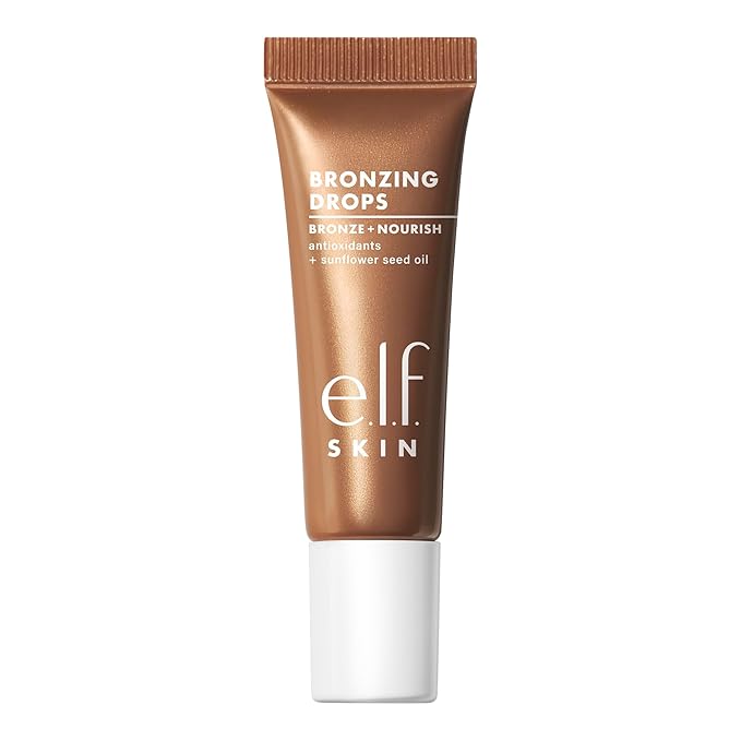 e.l.f. SKIN Bronzing Drops Mini, Liquid Face Tinted Serum with Vitamin E & Sunflower Oil, Vegan & Cruelty-Free, Fair Gold