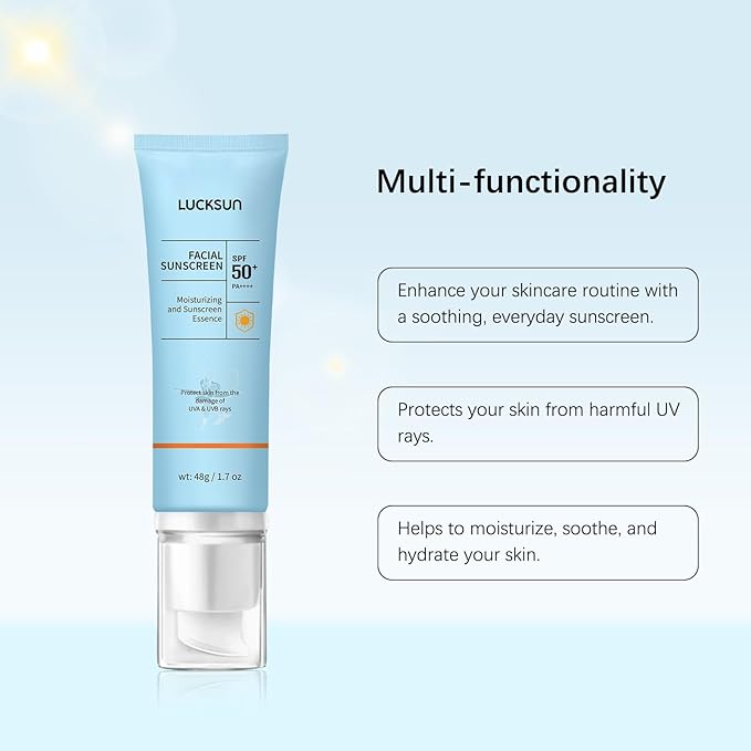Clear Face Sunscreen SPF 50, 2 in 1 Hydrating SPF 50 Sunscreen - Free & Non-Sticky Travel Size Invisible Face Sunscreens, Broad Spectrum UVA/UVB Protection, Lightweight Hydrating for All Skin (1)
