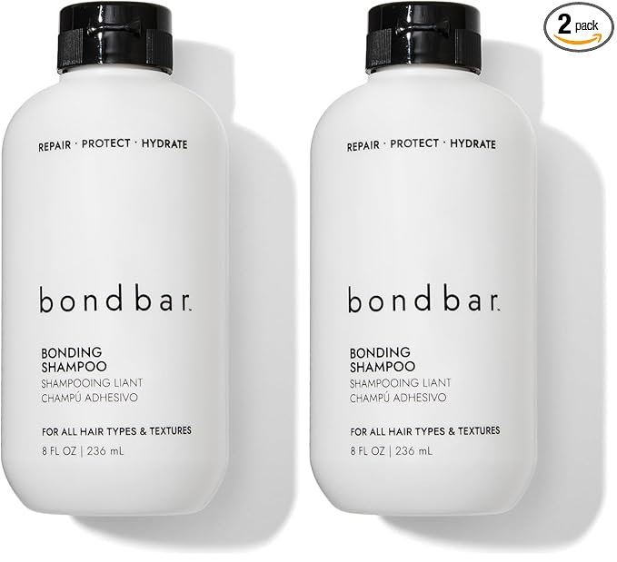 Bondbar Repairing Shampoo, Protects, Strengthens & Hydrates All Hair Types & Textures, Prevents Flyaways & Frizz, Adds Moisture & Shine, Vegan, CrueltyFree, 8 Fl. Oz. (Pack of 2)