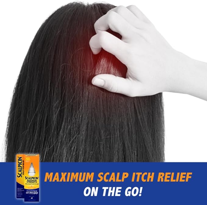 Scalpicin Maximum Strength Scalp Treatment Liquid for Itchy Scalp, Seborrheic Dermatitis & Psoriasis Scalp Treatment, Fragrance-Free, 1.5 fl oz