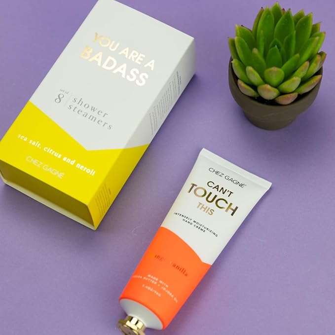 Vegan Hand Cream for Dry Hands - Can’t Touch This - Orange Vanilla 3.4oz Non-Greasy Moisturizing Hand Lotion - Made in California - Paraben, Sulfate & Phthalate Free - Funny Gift