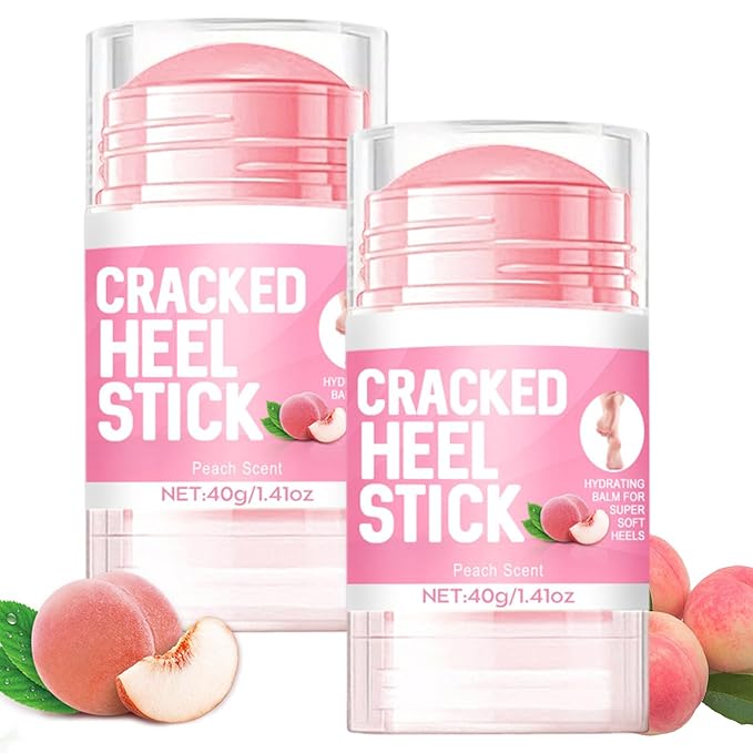 60% Urea Cream plus 2% Salicylic Acid - 1.41 oz Urea Foot Hand Cream Stick for Repairing Restore Balm, Cracked Hands Elbows Feet Knees, Moisturizes and Hydrates the Dry & Dead Skin (Peach*2, 1.41 oz)
