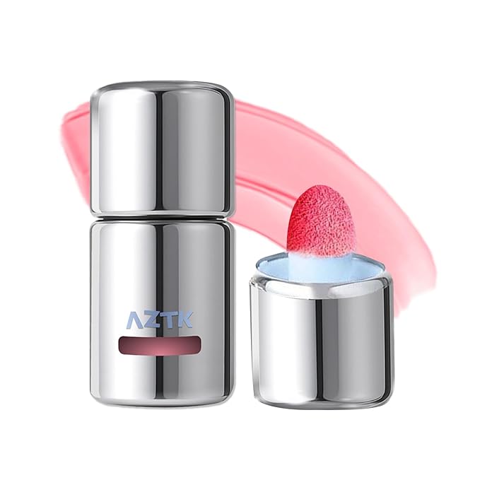 Aztk Liquid Blush, Aztk Jelly Color Liquid Blushes, Blush for Cheeks, Cream Blusher with Sponge Head - High-Pigment, Long-Lasting, Lightweight, Matte Finish (JC01)