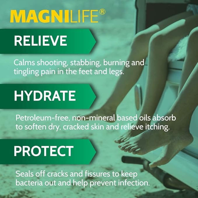 MagniLife DB Pain Relieving Foot Cream, 4 Oz Jar, Calming Relief for Burning, Tingling, Shooting & Stabbing in Feet & Legs, Moisturizing & Hydrating Foot Cream Suitable for Diabetic & Sensitive Skin