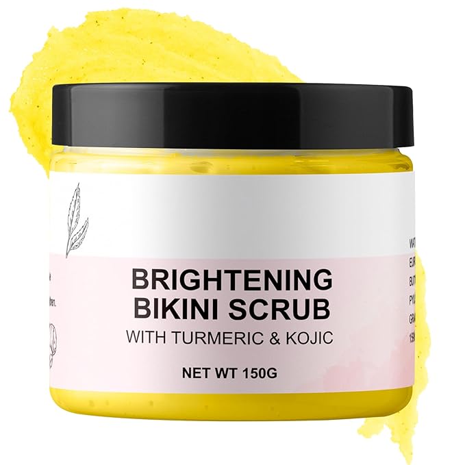 Bikini Area Exfoliator with Turmeric,Ingrown Hair & Razor Bump Scrub for Bikini,Underarm & Inner Thigh – Skin Smoothing, Moisturizing,Body Scrub For All the Skin (5.29oz)