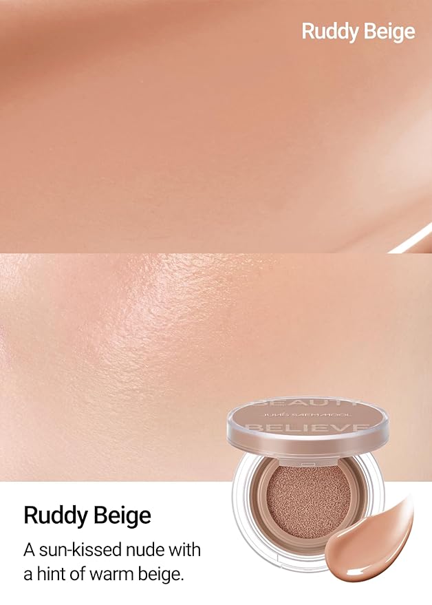 JUNG SAEM MOOL Artist Cushion Blush | Easy to Blend with Puff, Buildable Liquid Blush for Cheeks with a Natural & Dewy Finish, Korean Makeup (Dewy | Ruddy Beige)