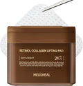 MEDIHEAL Toner Pads - Retinol Collagen Lifting Pad (100 counts) for Skin Rejuvenation & Firming - Lifting Pads for Enhancing Skin Texture - Vegan Stretchable Lifting Fabric, Korean Skin Care