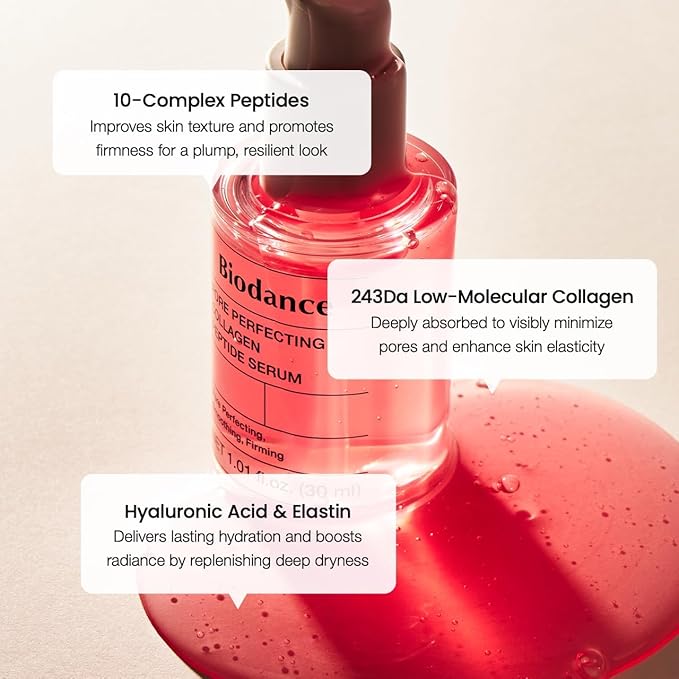 BIODANCE Pore Perfecting Collagen Peptide Serum, Skin Firming & Radiance, Plumping, Pore Care, Makeup Prep Serum for All Skin Types, Korean Skin Care, Mothers Day Gifts | 1.01 fl.oz