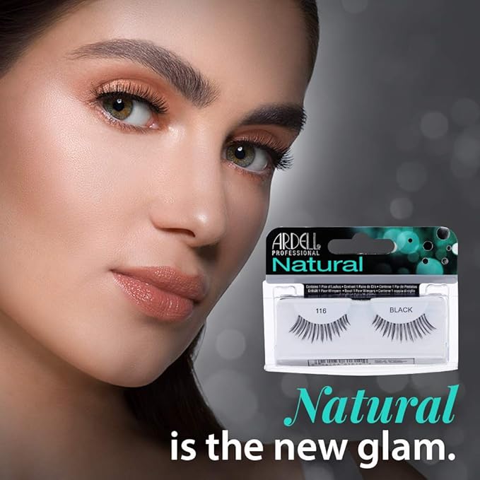 Ardell False Eyelashes 116 - Black, Lightweight, Soft, & Reusable Lashes for a Natural Look, 4 Pack