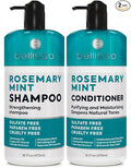 Rosemary Shampoo and Conditioner Set – with Rosemary Oil and Peppermint - Sulfate Free Moisturizing Products for Women and Men, Helps Flaky, Dry Scalp and Dandruff, Salon Thickening for Thinning Hair