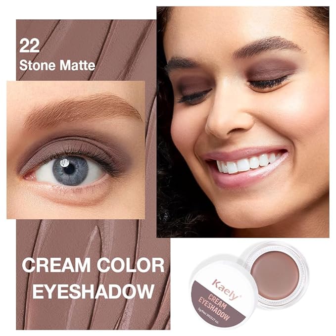 FeiCuiYun Single Cream Stone Matte Eyeshadow Palette Makeup, Natural Single Mini Instant Holographic Eyeshadow For Women, Sombras Crema Para Ojos, Talc, Paraben & Cruelty Free, 22