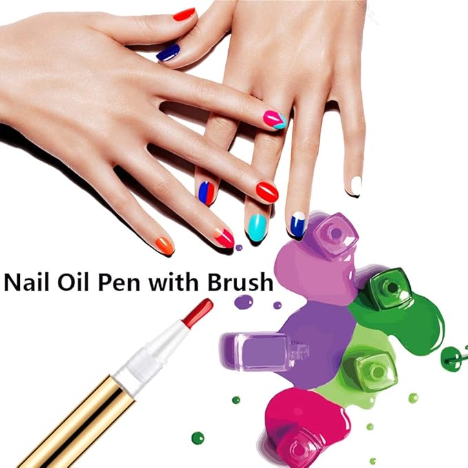 3ml Empty Nail Oil Pen with Brush, Twist Pen for Tooth Whitening, Gel Lip Gloss Container, Eyelash Growth Liquid Tube(Silver, 6PCS)