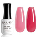 RARJSM Nude Gel Nail Polish Cherry Pink Sheer Neutral Skin Tone Color Ice Jelly Clear Pink Gel Polish Transparent Nail GelPolish Soak off UV LED Cured for Home Salon DIY Manicure 15ml Single Bottle