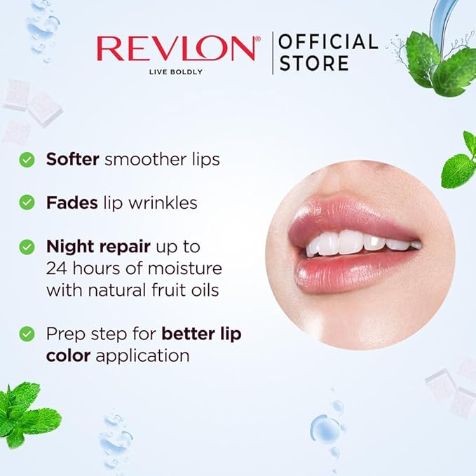 Revlon Kiss Sugar Scrub Exfoliating Lip Balm, 24 Hour Long Lasting Hydration, Sugar Mint, 0.09 oz (Pack of 2)