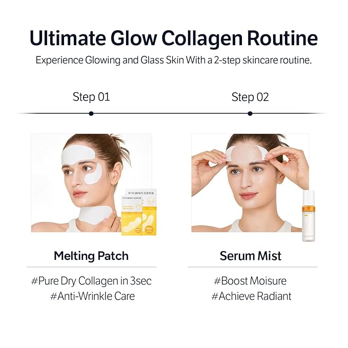 SUNGBOON EDITOR Deep Collagen Barrier Serum Mist | Hydrating Face Mist for Dry Skin | Collagen + Peptides + Vitamin C | Korean Skincare Mist, 3.38 fl oz | Gifts for Women (Pack of 2)
