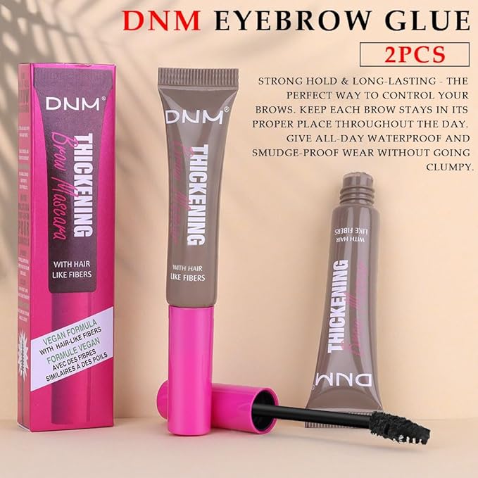 Tinted Thickening Brow Mascara,Tinted Eyebrow Gel, Waterproof, Transfer-proof, Brush to Fill in Eyebrows and Cover Gray Hairs - Cruelty Free (2pcs 01 Taupe)