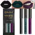 evpct 3Pcs Dark Black Green Purple Matte Liquid Lipstick Lip Stain Sets for Women Long Lasting Waterproof, 24 Hours Goth Lipstick labiales matte mate larga duracion listip 24 hours, 19#