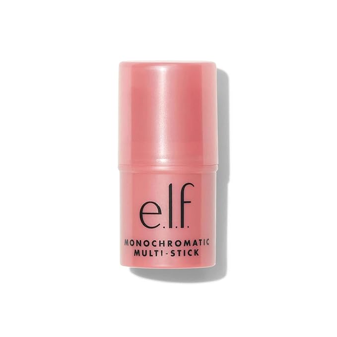 e.l.f. Monochromatic Multi Stick, Travel-Sized Luxuriously Creamy & Blendable Color, For Eyes, Lips & Cheeks, Vegan & Cruelty-Free, Dazzling Peony, 0.17 Oz